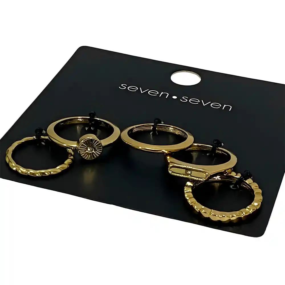 Set X5 Anillos Abstractos Style| Color Dorado - F1 21-0101053