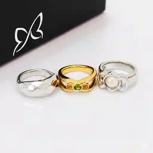 Set X3 Anillos Abstractos Trio Chicl Multicolor - Ani X3 | F1 21-0078833