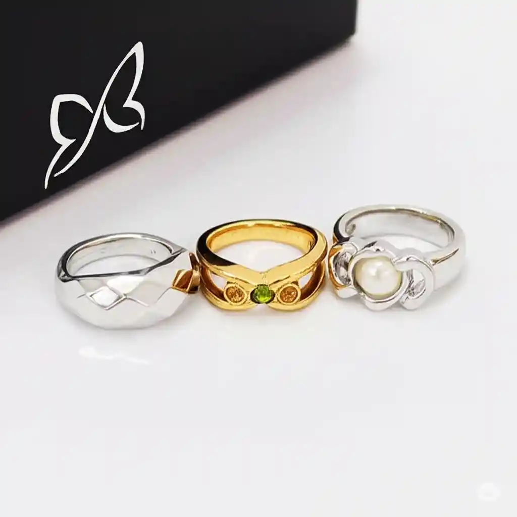 Set X3 Anillos Abstractos Trio Chicl Multicolor - Ani X3 | F1 21-0078833