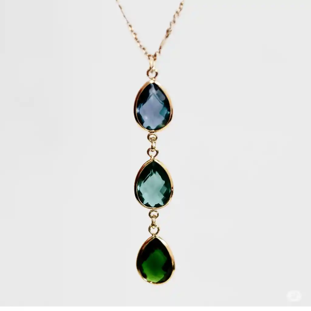 Collar Y Aretes Abstractos Reina Esmeralda Color Verde - | D1 21-0093237
