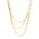 Collar Y Aretes 3 En 1 Perlas Eternas Color Dorado Fi | D1 21-0090964