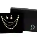 Collar Y Aretes 3 En 1 Perlas Eternas Color Dorado Fi | D1 21-0090964