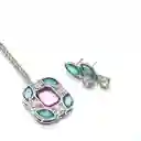 Collar Y Aretes Abstractos Encanto Clasico Multicolor - | D2 21-0080972