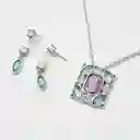 Collar Y Aretes Abstractos Encanto Clasico Multicolor - | D2 21-0080972