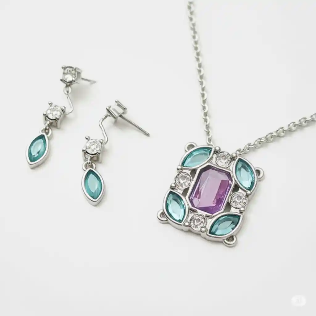 Collar Y Aretes Abstractos Encanto Clasico Multicolor - | D2 21-0080972