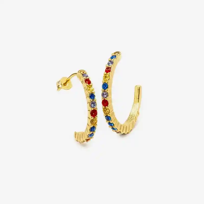 Aretes Abstractos Arcoiris Multicolor - A2 21-0093410