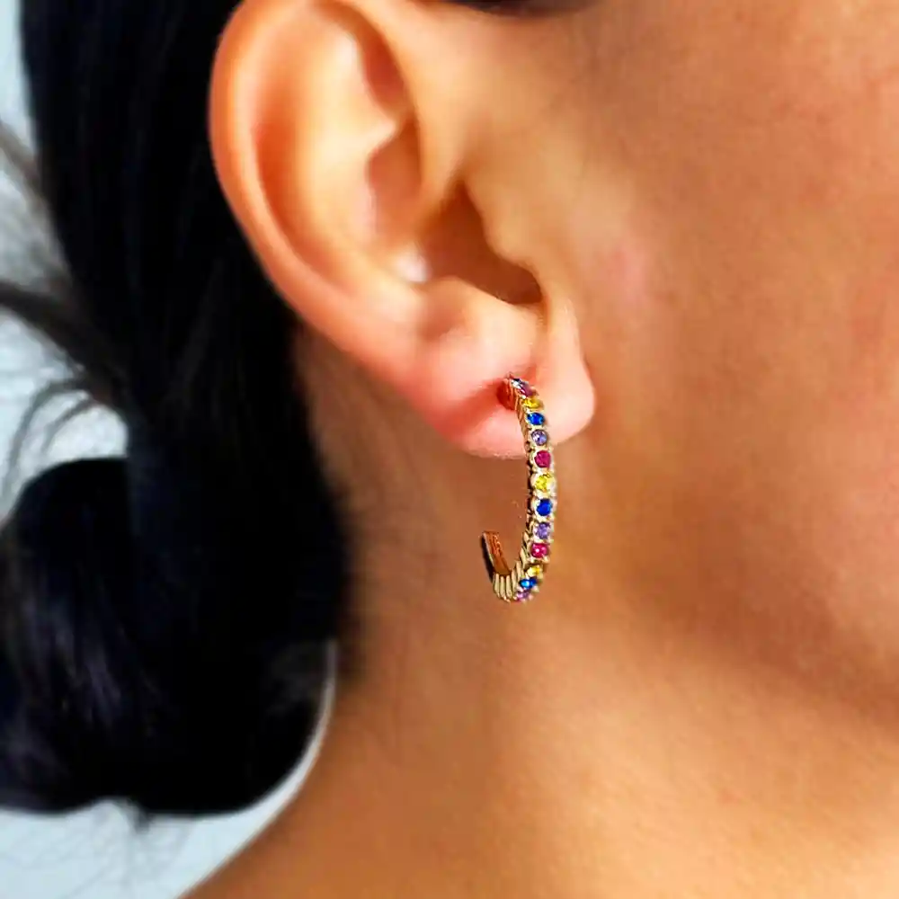 Aretes Abstractos Arcoiris Multicolor - A2 21-0093410