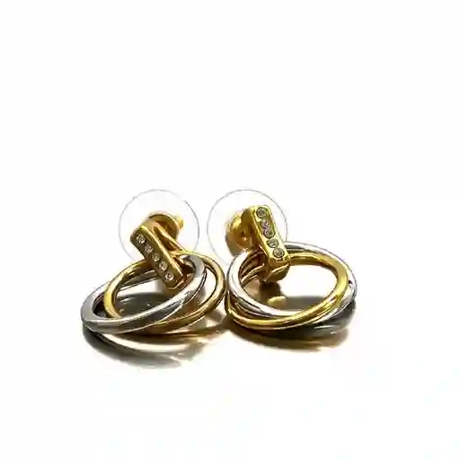 Aretes Abstractos Escencia Dual Color Dorado Y Plateado - A2 21-0084925