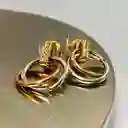Aretes Abstractos Escencia Dual Color Dorado Y Plateado - A2 21-0084925