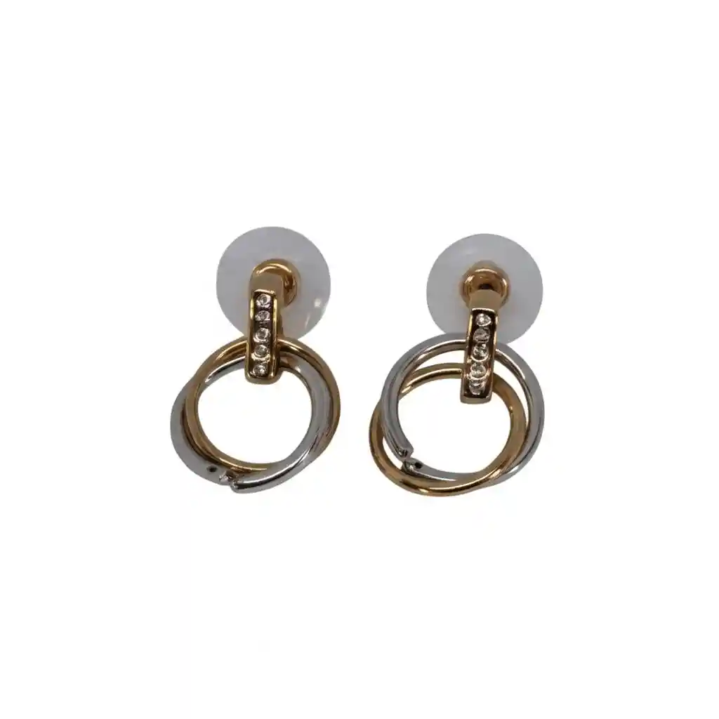 Aretes Abstractos Escencia Dual Color Dorado Y Plateado - A2 21-0084925