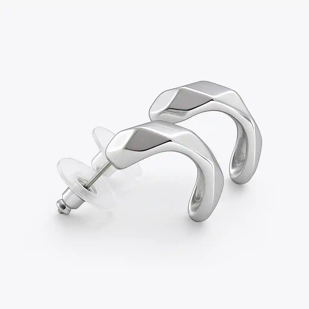 Aretes Plata Duo Color Color Plateado - Arg | A2 21-0075642