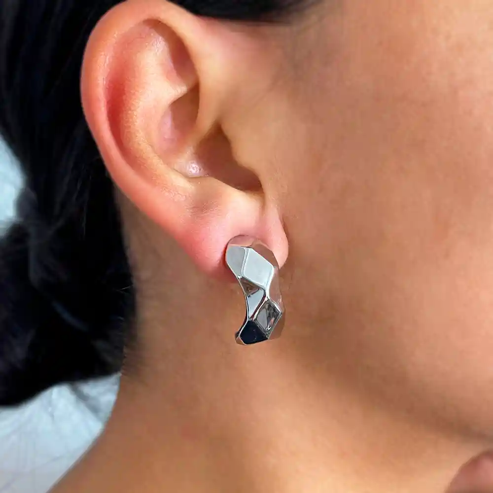 Aretes Plata Duo Color Color Plateado - Arg | A2 21-0075642