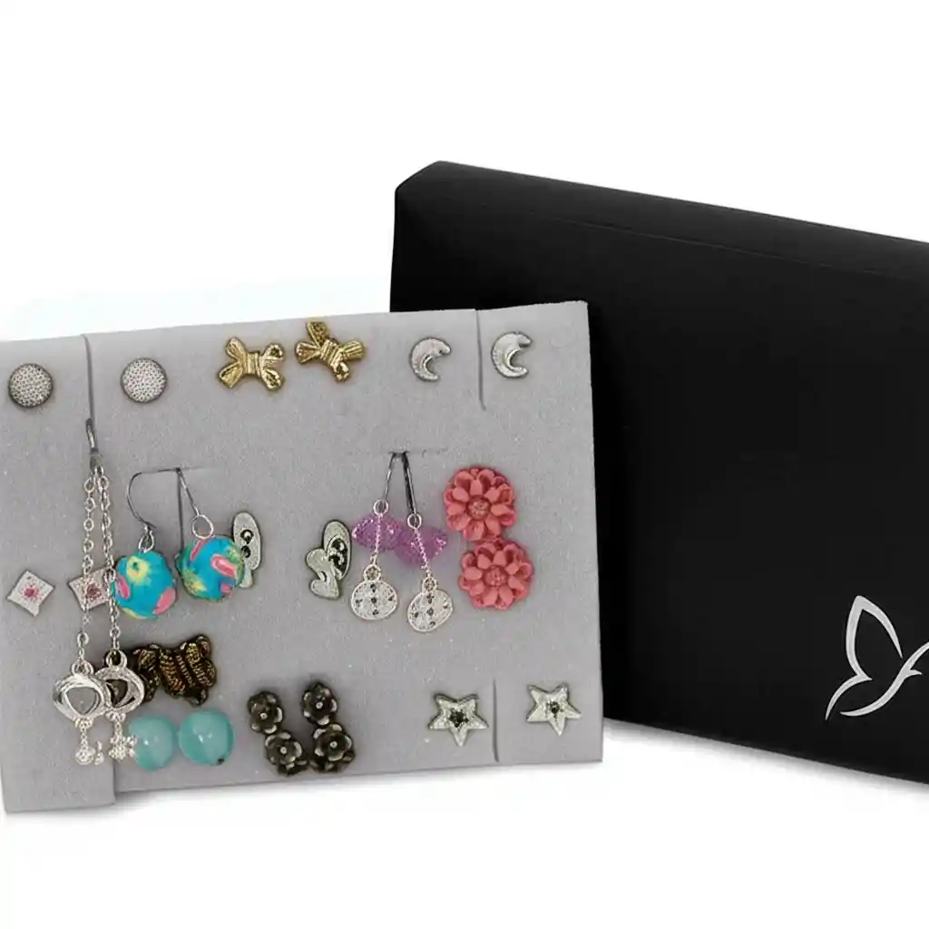 Aretes Fantasy Doce Brillos Set Love Garden Multicolor X12 - B1 21-0070730