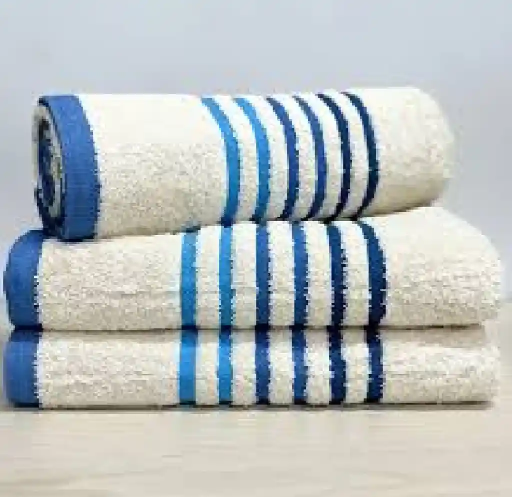 Toalla Hotelera 550 Gramos 70*1,30cm Fina - Blanca - Gris