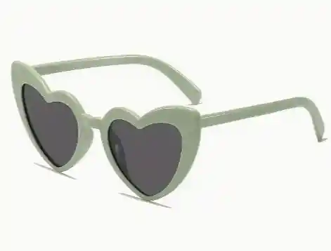 Lentes Corazon Verde Gris
