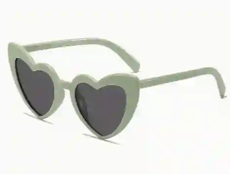 Lentes Corazon Verde Gris