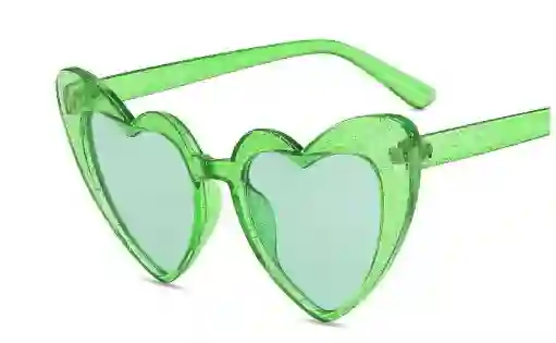 Lentes Corazon Verde Neon
