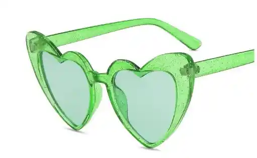 Lentes Corazon Verde Neon