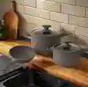 Juego De Ollas 5 Piezas En Marmol Antiadherente Renahouse