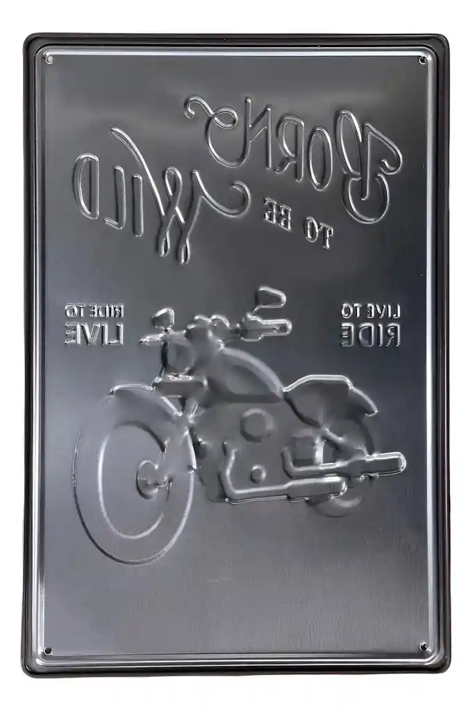 Letrero Aviso Metálico Con Relieve Placa Vintage Bar Cafe Born To Be Hild