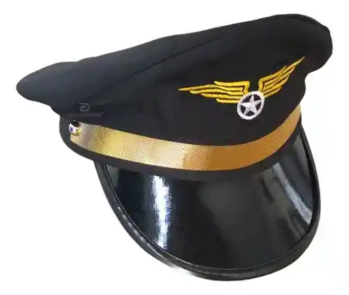 Sombrero De Piloto Negro