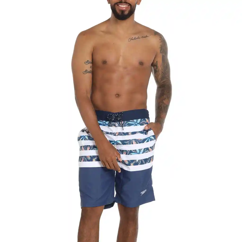 Pantaloneta Stripe Hibiscus 22 Pulgadas Hombre Multicolor-l