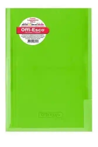 Carpeta Plástica Verde Claro , Tamaño Oficio