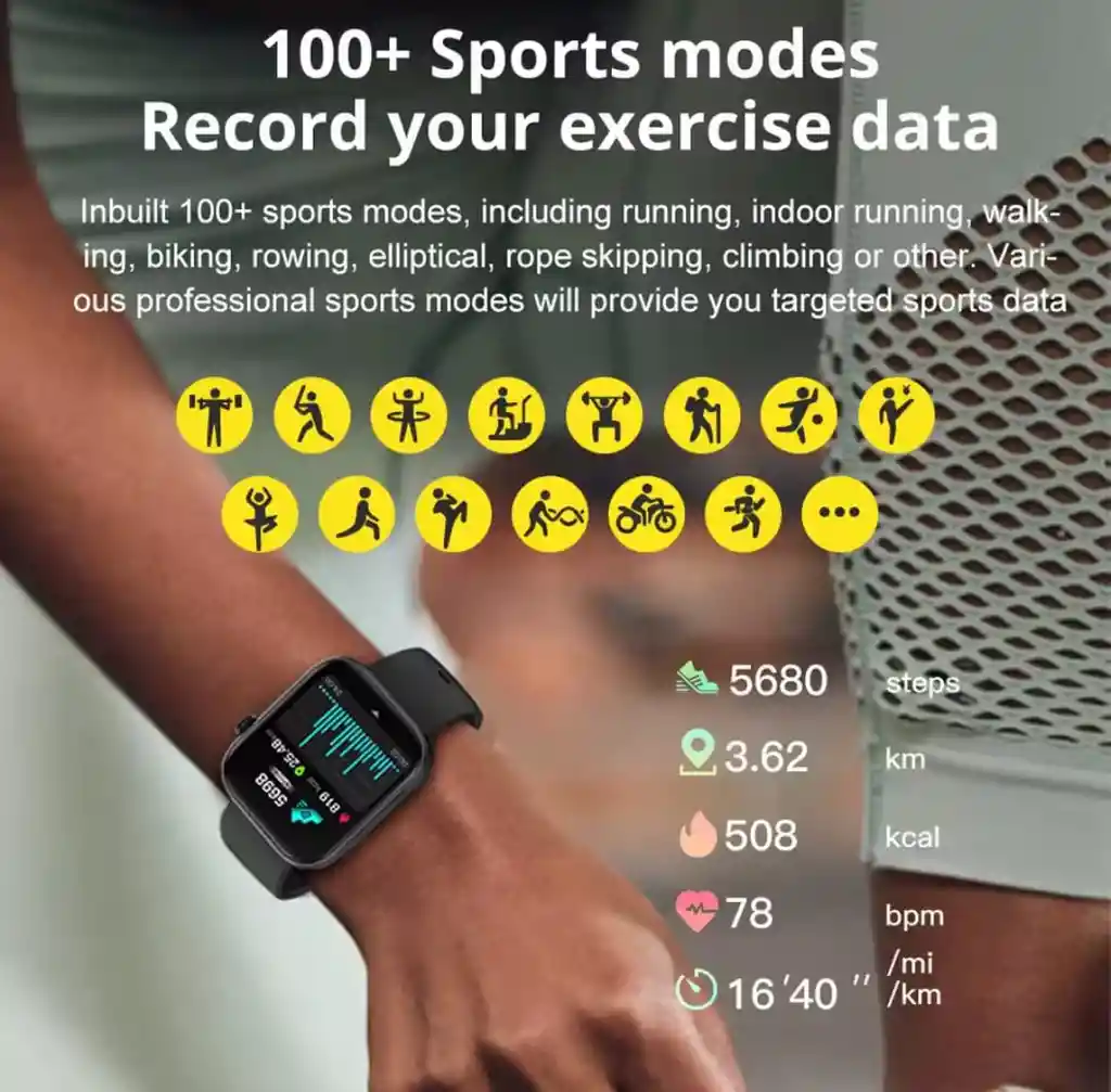 Smartwatch Negro Colmi P71 – Resistente Al Agua, Deportivo Y Elegante