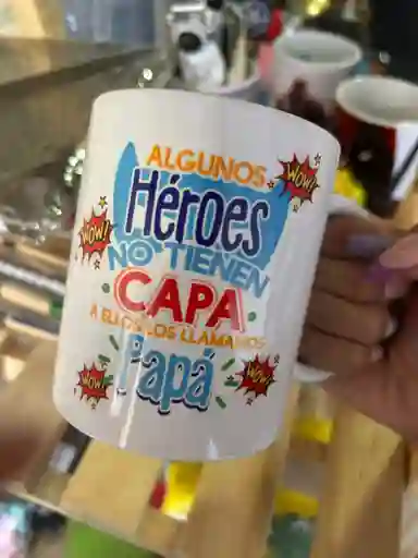 Mug Ceramica Heroe Con Capa Papá