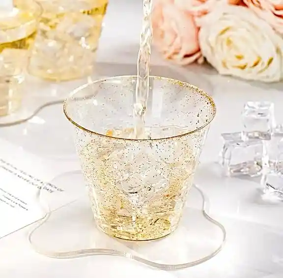 Vaso Escarchado Dorado 9 Onzas