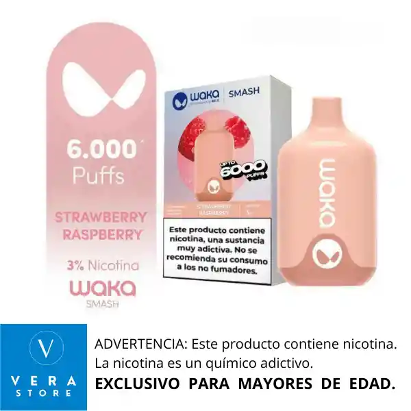 Vap Waka Smash - Strawberry Raspberry - 6.000 Puffs
