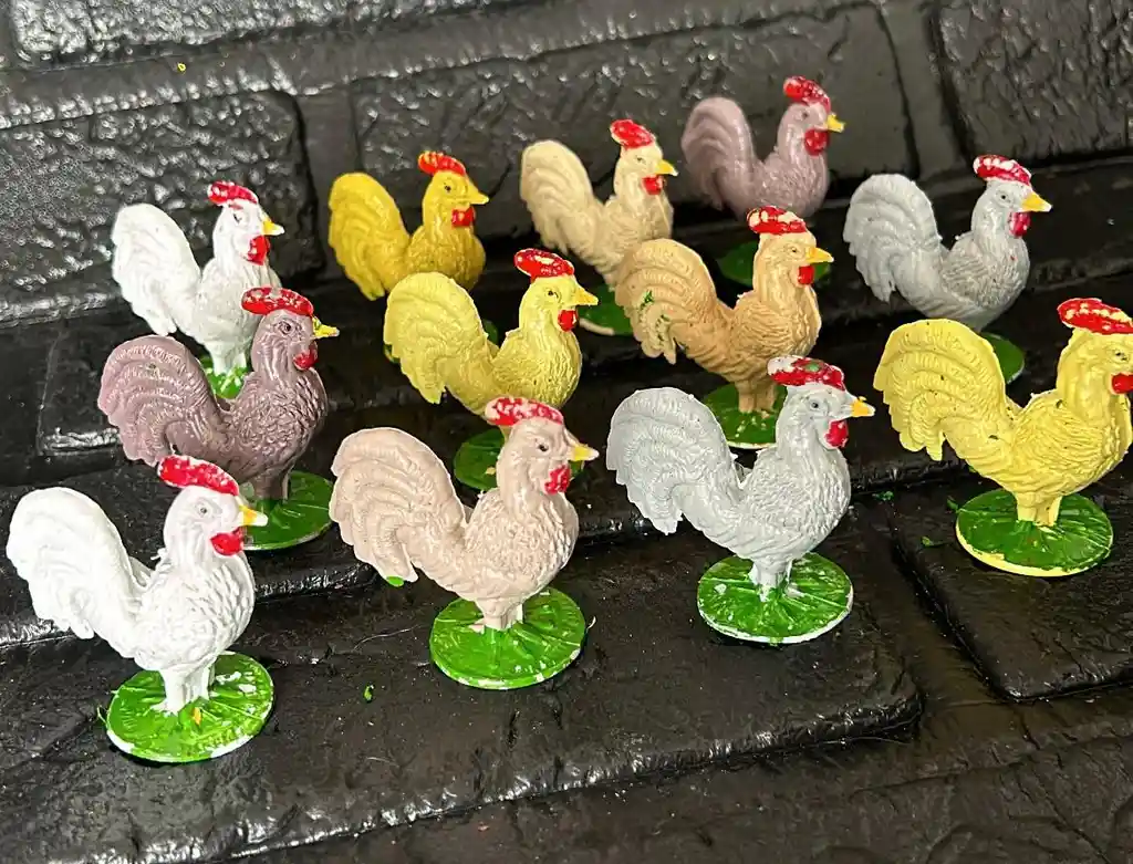 Animales Para Maqueta Gallos X 12 Unidades Gallos X 12 Unidades