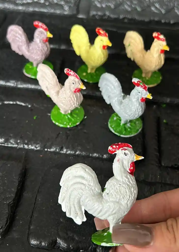 Animales Para Maqueta Gallos X6 Unidades Gallos X6 Unidades