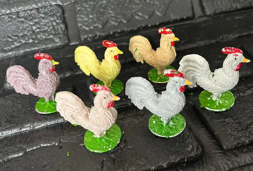 Animales Para Maqueta Gallos X6 Unidades Gallos X6 Unidades
