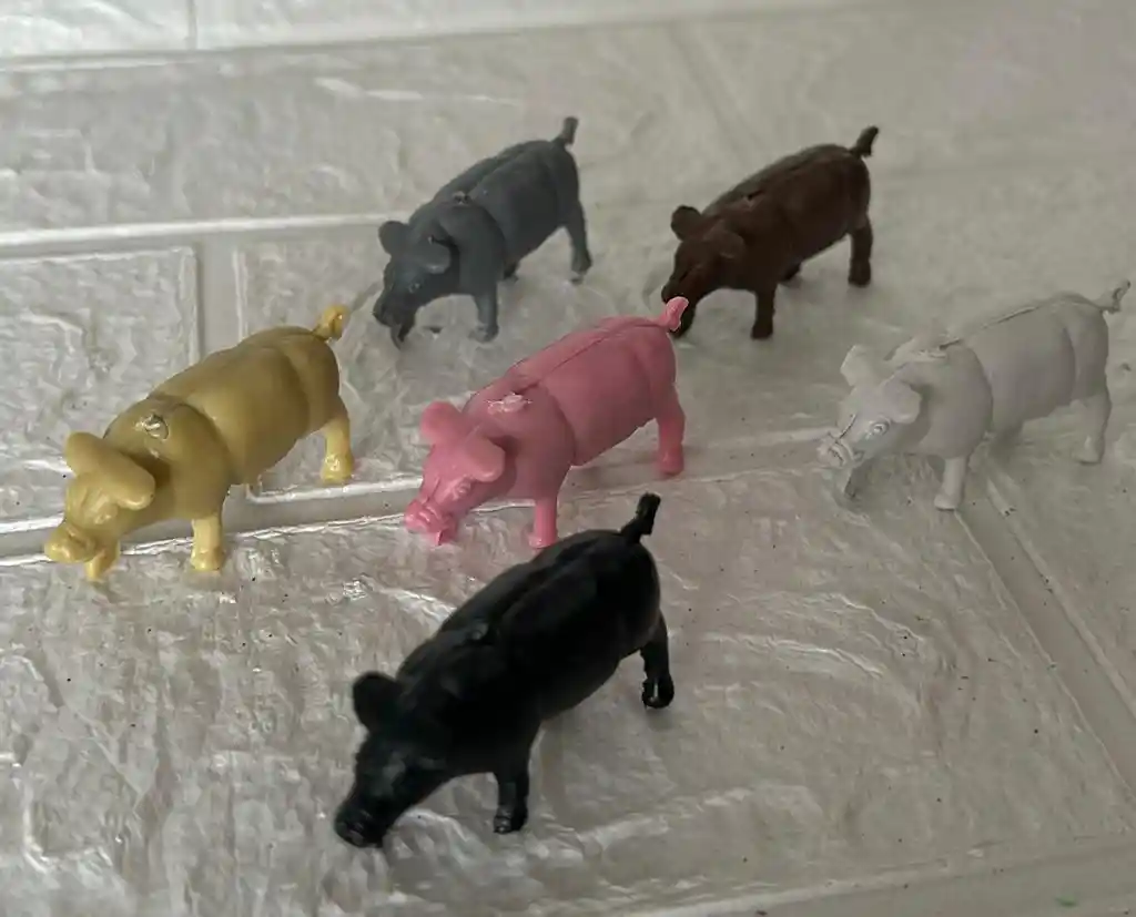 Animales Para Maqueta Cerdos O Marranos X6 Unidades