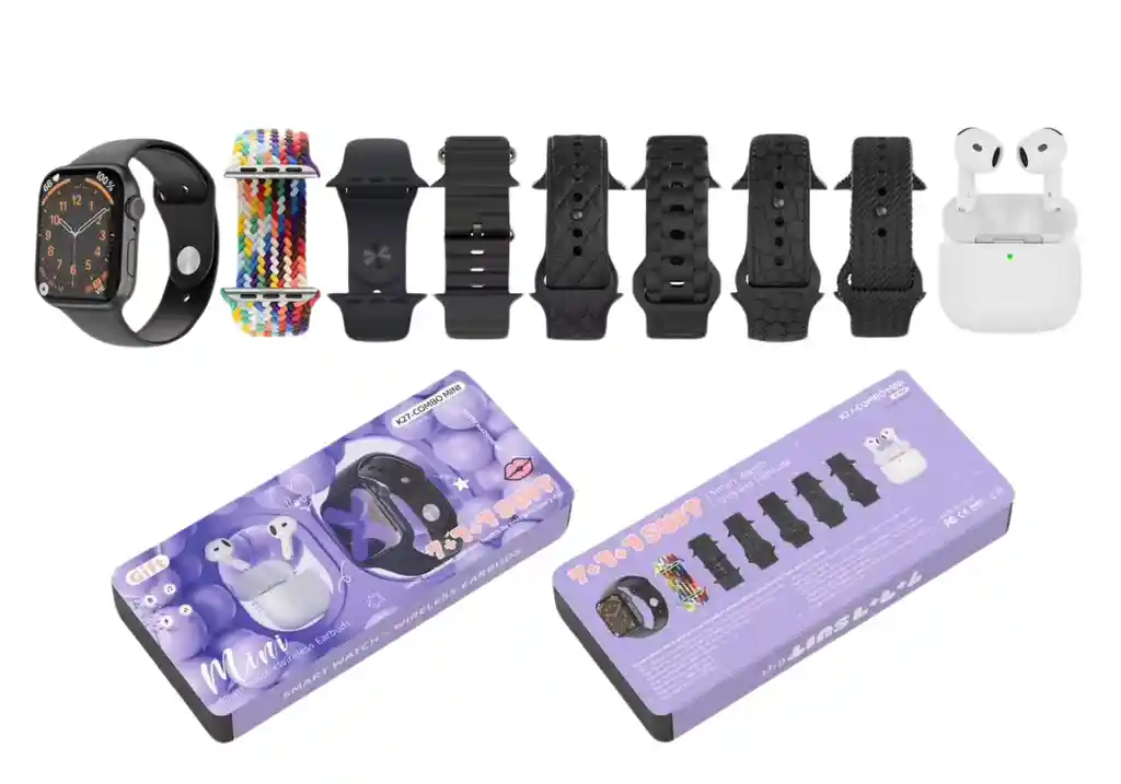 Combo Reloj Inteligente K27 Mini + Audífonos + Correas Intercambiables