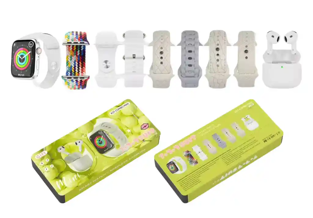 Combo Reloj Inteligente K27 Mini + Audífonos + Correas Intercambiables