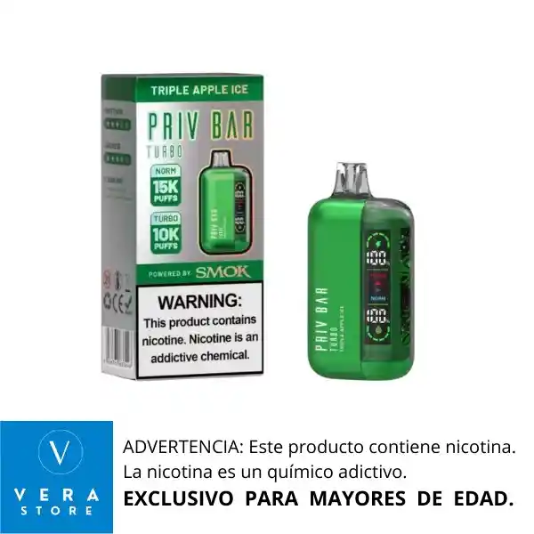 Vap Priv Bar Triple Apple Ice - 15000 Puffs