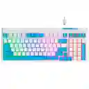 Combo Teclado Y Mouse Gamer Havit Kb891cm Blanco Y Azul Rgb