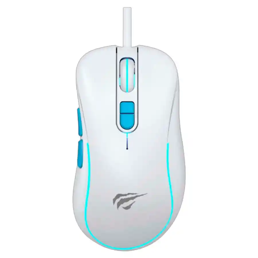 Combo Teclado Y Mouse Gamer Havit Kb891cm Blanco Y Azul Rgb