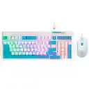 Combo Teclado Y Mouse Gamer Havit Kb891cm Blanco Y Azul Rgb