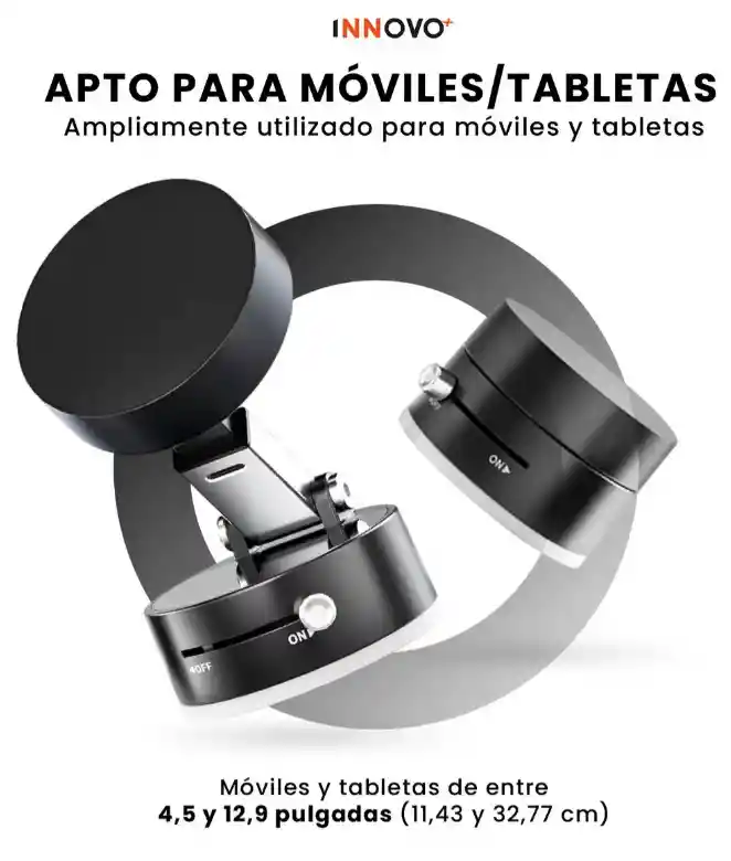 Soporte Holder Multifuncional Magnético Universal Con Ventosa Para Celulares Y Tablets Negro