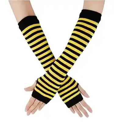 Guante De Rayas, Negro Con Amarillo - Halloween