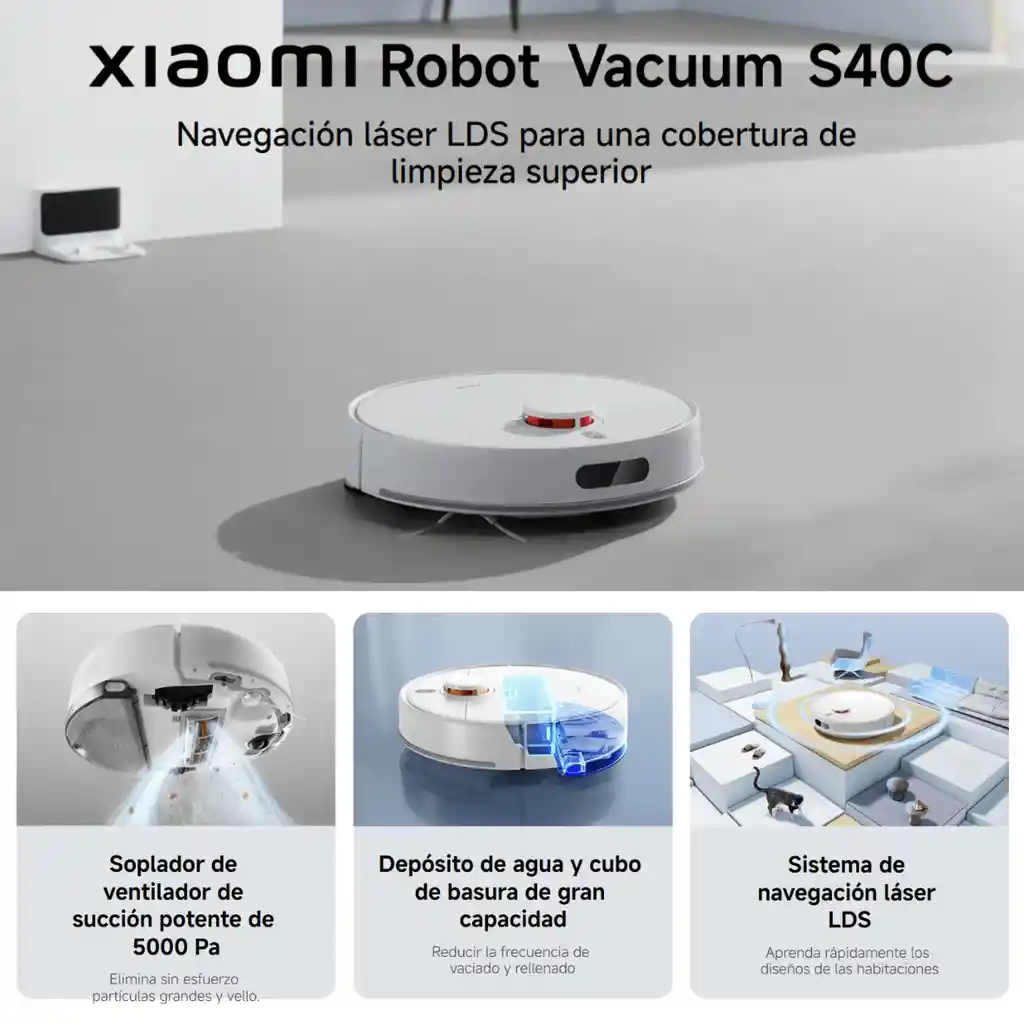 Aspiradora Trapeadora Robot Inteligente Xiaomi Vacuum S40c