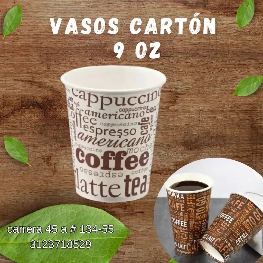Vasos Carton 9 Oz X 5o Und
