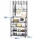 Zapatero Perchero Organizador De Ropa 4 Niveles Multifuncional 153x60x25