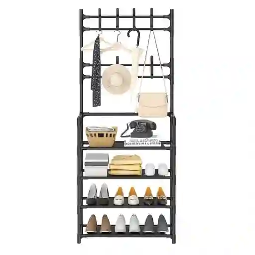 Zapatero Perchero Organizador De Ropa 4 Niveles Multifuncional 153x60x25