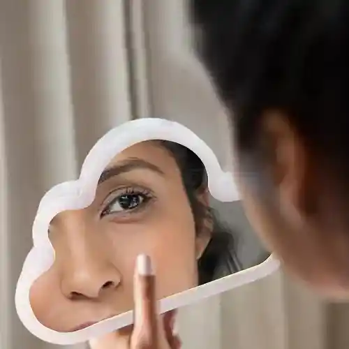 Lámpara Noche Flor Tulipanes Nube Con Espejo Romántica Estructura Blanco Pantalla Agua