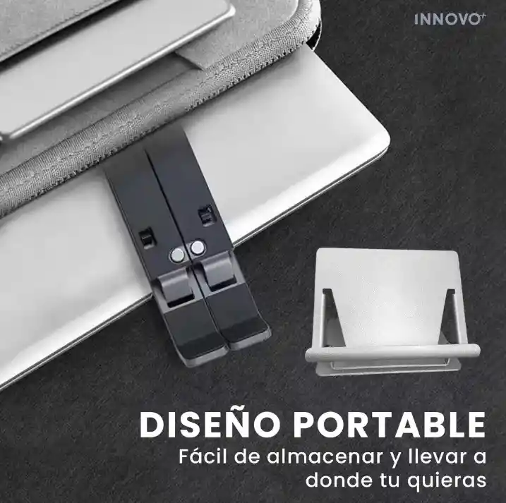 Soporte Ergonómico Plegable Innovo+ Con Soporte Extra En Aluminio 2x1