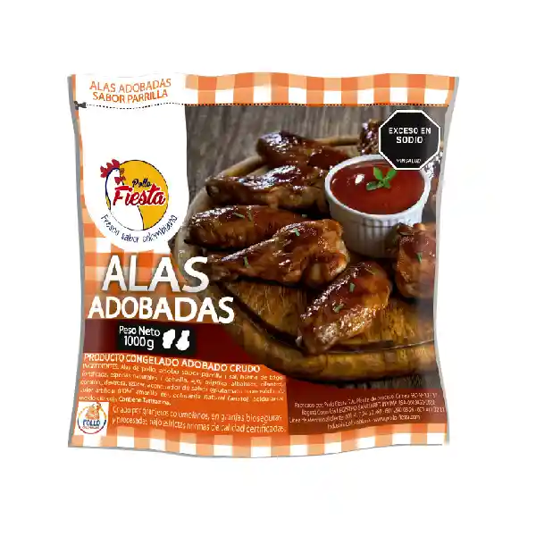 Alas Adobadas Fiesta Sabor Parrilla 1kg.